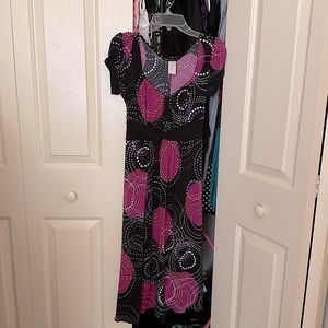 Volume One Black And Purple/White Dots Dress (Size S)